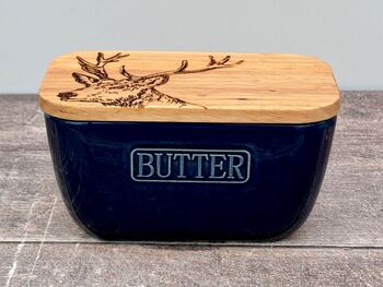 Stag Blue Butter Dish, 2 of 5