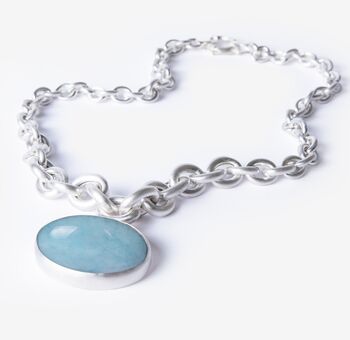 Larimar Amulet Silver Chain Necklace, 4 of 5