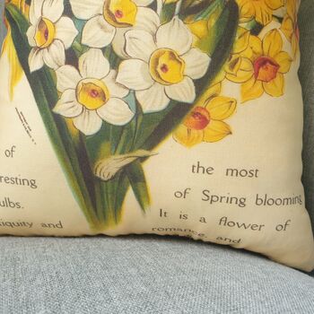 Daffodil Narcissus Decorative Cushion For Spring, 2 of 5
