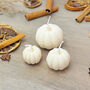 Natural White Pumpkin Candle Set Of Three Autumn Decor, thumbnail 10 of 10