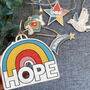 Hope Wooden Christmas Tree Decoration, thumbnail 3 of 4
