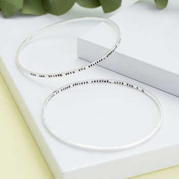 Personalised Sterling Silver Message Bangle, 2 of 5