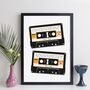 Personalised Cassette Mix Tape Print Music Lover Gift, thumbnail 1 of 10