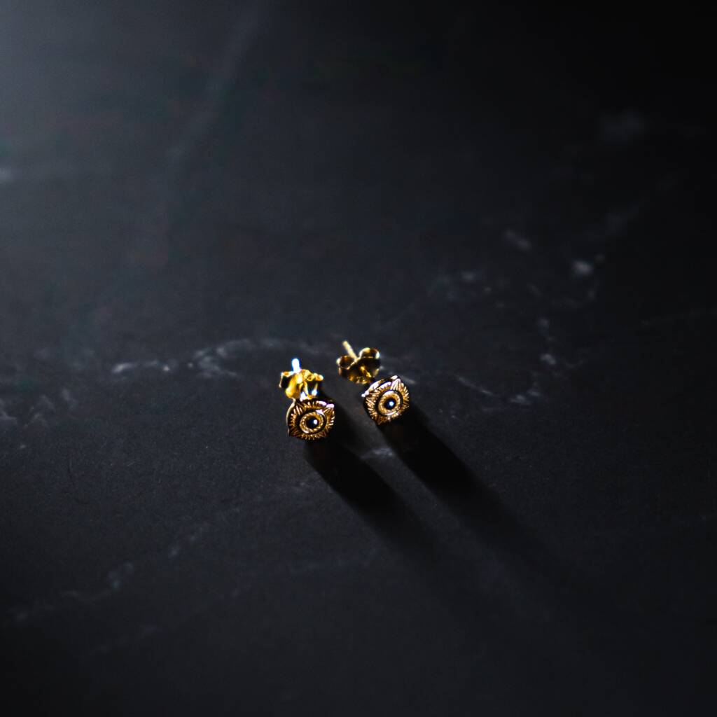 Gold Mens Compass Stud Earring, 1 of 11