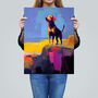 Sunset Strolls Of A Labrador Dog Bright Wall Art Print, thumbnail 2 of 6