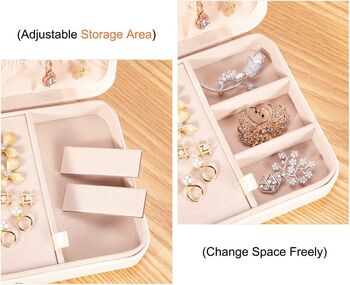 Small White Jewellery Organiser Travel Box Case, 6 of 8