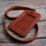 Leather ID Holder With Personalised Lanyard, thumbnail 2 of 9