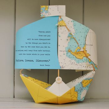 'Explore Dream Discover' Literary Boat Card Keepsake, 6 of 9