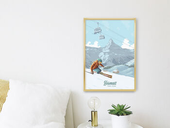 Zermatt Ski Resort Switzerland Travel Poster Art Print, 2 of 8