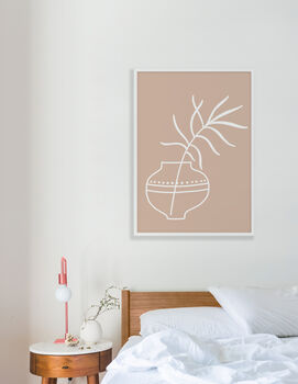 Inspired Pink Plant Pot Silhouette Line Art Print, 2 of 6