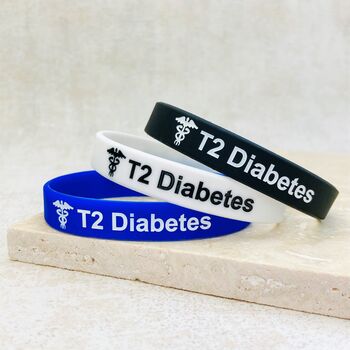 T2 Diabetes Silicone Medical Alert Wristband, 4 of 8