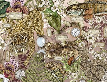 The Prehistoric Eden Serving Tray In Blush Pink Extinct Wildlife Platter By House Of Norris, 4 of 4