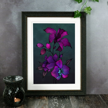 Purple Orchids Giclée Art Print, 2 of 6
