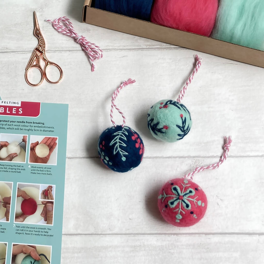 Needle Felted Christmas Baubles, 1 of 10