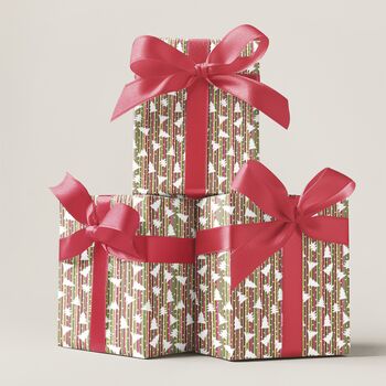 Luxury Striped Christmas Tree Gift Wrapping Paper, Superior Thickness, 9 of 9