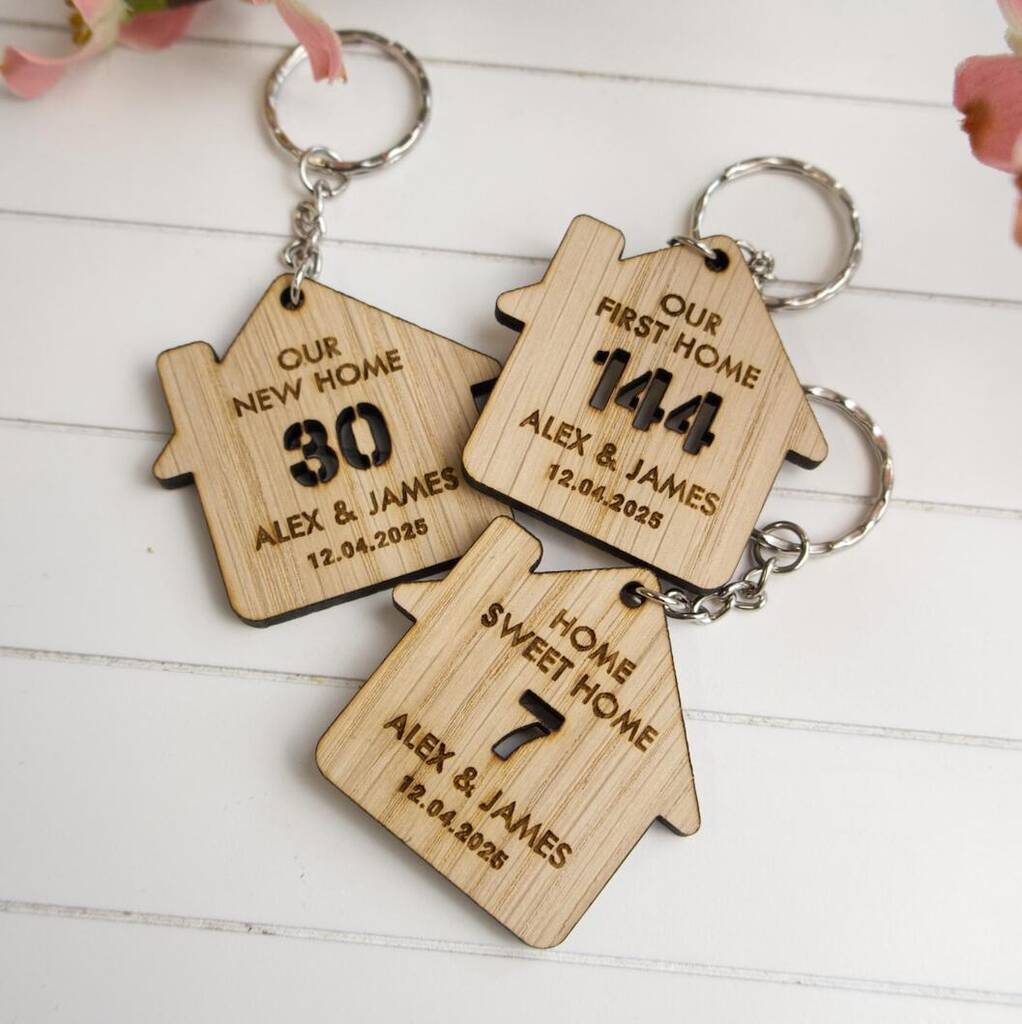 Personalised New Home Keyring – “Home Sweet Home / Our First Home / My New Home” Gift, 1 of 6