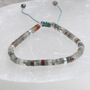 Gemstone Boho Beaded Adjustable Friendship Bracelet Silver Beads, thumbnail 2 of 10
