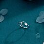 Moon And Star Open Ring In Sterling Silver, thumbnail 5 of 11