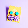 Pink And Purple, Leopard Print Drop Earrings, thumbnail 4 of 8