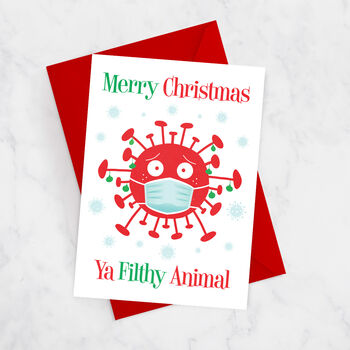 Lockdown Pandemic Covid Christmas Card Filthy Animal, 5 of 5