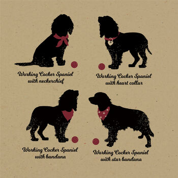 One Or Two Working Cocker Spaniels Personalised Print, 2 of 12