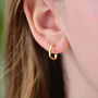 Gold Square Little Hoop Earrings, thumbnail 1 of 7