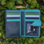 Womans Navy And Blue Leather Purse Wallet, thumbnail 3 of 11