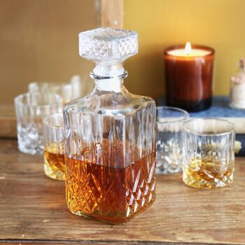 Cut Glass Decanter And Tumbler Set, 3 of 6