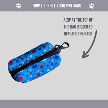 Blue Polka Dot Dog Poo Bag Holder, 2 of 5