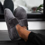 Snug Toes Men's Heated Slippers Grey, thumbnail 1 of 7