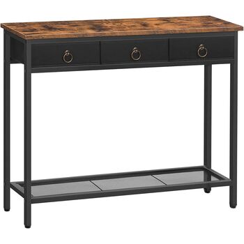 Console Table Slim Sofa Table With Three Drawers, 2 of 9