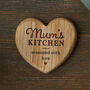 'Mum's Kitchen Seasoned With Love' Oak Heart Magnet, thumbnail 1 of 3