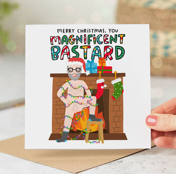 Magnificent Bastard Merry Christmas Card, 3 of 5