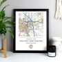 Personalised New Home Map Black Framed Print, thumbnail 1 of 3