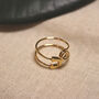 Adjustable Safety Pin Ring 18ct Gold Plated, thumbnail 3 of 6