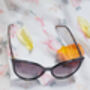 Black Delicate Large Cat Eye Sunglasses, thumbnail 4 of 5