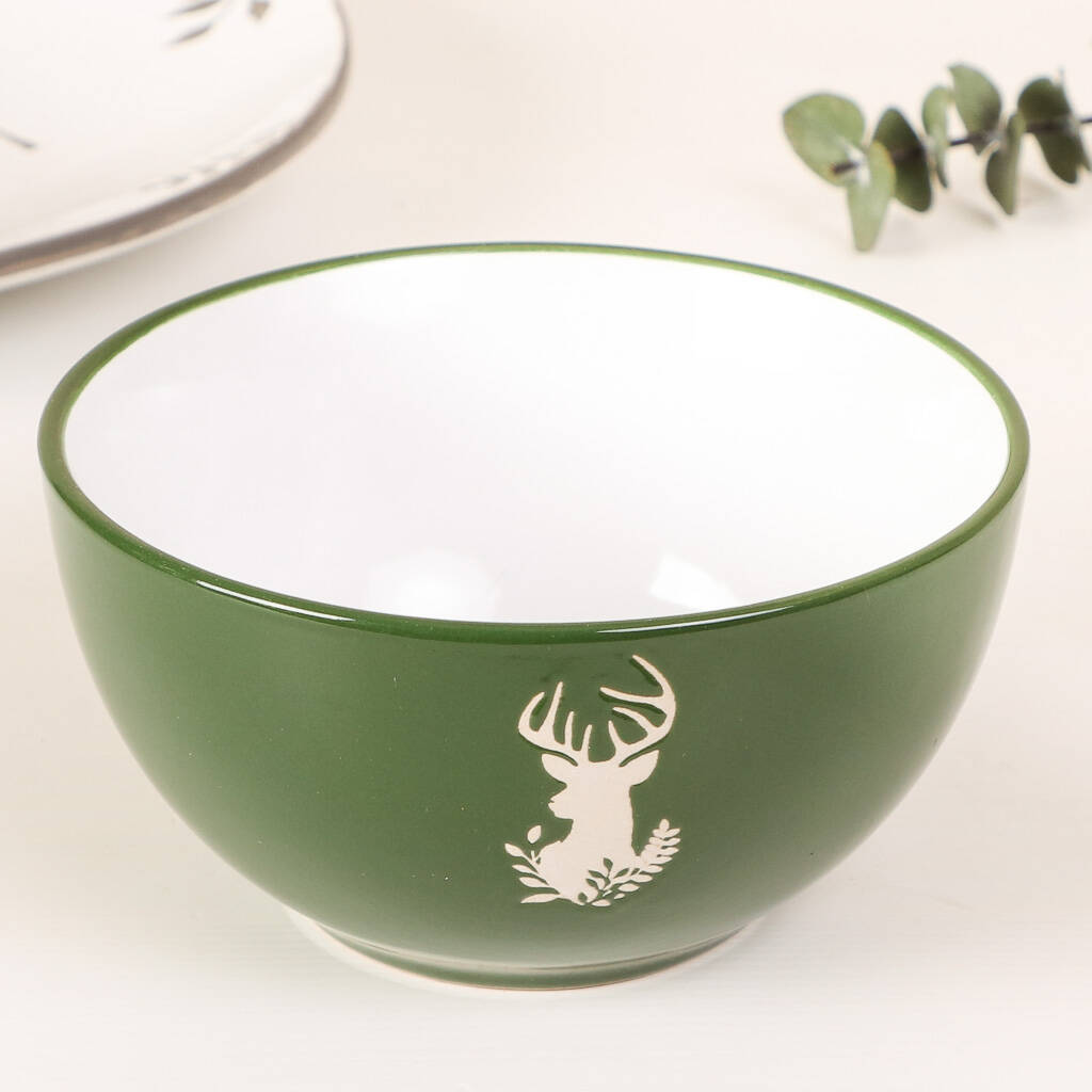 Set Of Four Christmas Reindeer Bowls By Dibor  notonthehighstreet.com