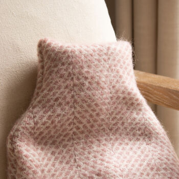 Blush Pink Wool Hot Water Bottle, 3 of 3