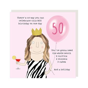 50th Birthday Card For A Friend | Girl 50 Bday Holiday, 2 of 2
