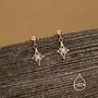 Sterling Silver Opal Star Drop Stud Earrings, thumbnail 3 of 12