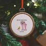 Personalised Robin Welly Boot Hoop Christmas Decoration, thumbnail 1 of 9