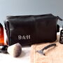 Personalised Leather Effect Men's Wash Bag, thumbnail 3 of 9