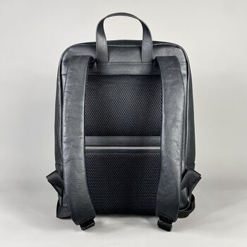 Black Leather Laptop Backpack, 7 of 8