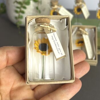 Tiny Sunflower In A Bottle With Personalised Message, 7 of 12