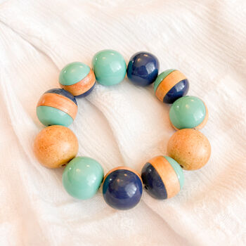 Chunky Vibrant Resin And Wood Beaded Bracelet, 2 of 3