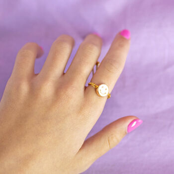 Smiley Face Slider Chain Ring, 5 of 9