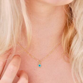 Gold Mini Birthstone Charm Necklace, 3 of 10