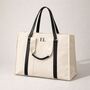 Personalised Evelyn Canvas Double Strap Shoulder Tote Bag Handbag, thumbnail 4 of 5