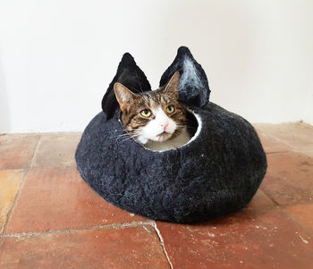 Cat Bed Cave Cocoon With Ears, 2 of 5