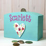 Personalised Money Box Butterfly Heart, thumbnail 2 of 3